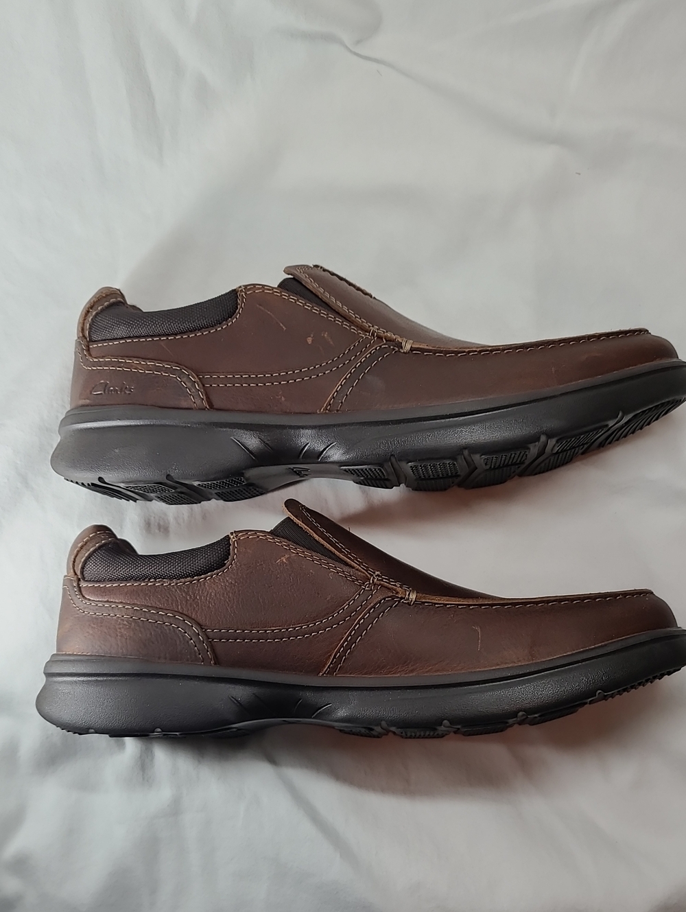 Clarks Extreme Comfort Bradley Free, Tan Slip on Size 10-1/2W Slip-On Loafer - Picture 4 of 16